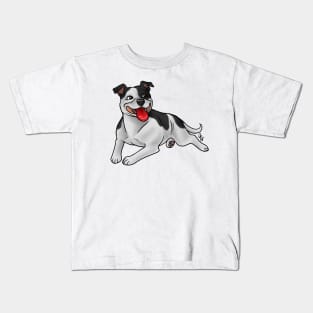 Dog - Staffordshire Bull Terrier - Black and White Kids T-Shirt